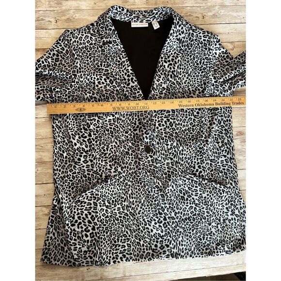 Susan Graver Blazer Women's Large Multi-Color Leopard Print Soft Single Breasted - Picture 5 of 16